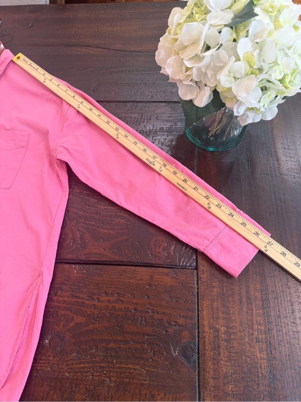 Madewell Pink Oversized Poplin Button Down Shirt Pocket Long Sleeve XXS XS - Picture 9 of 9